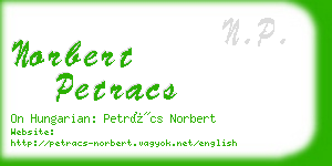 norbert petracs business card